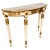 French 1950s Neoclassical Style Italian Gilt & Cream Painted Finish Demilune Console Table For Sale - Image 3 of 13