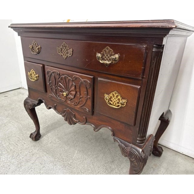 Late 20th Century Late 20th Century Councill Craftsmen Chippendale Revival Mahogany Lowboy Chest With Ball-and-Claw Feet For Sale - Image 5 of 10