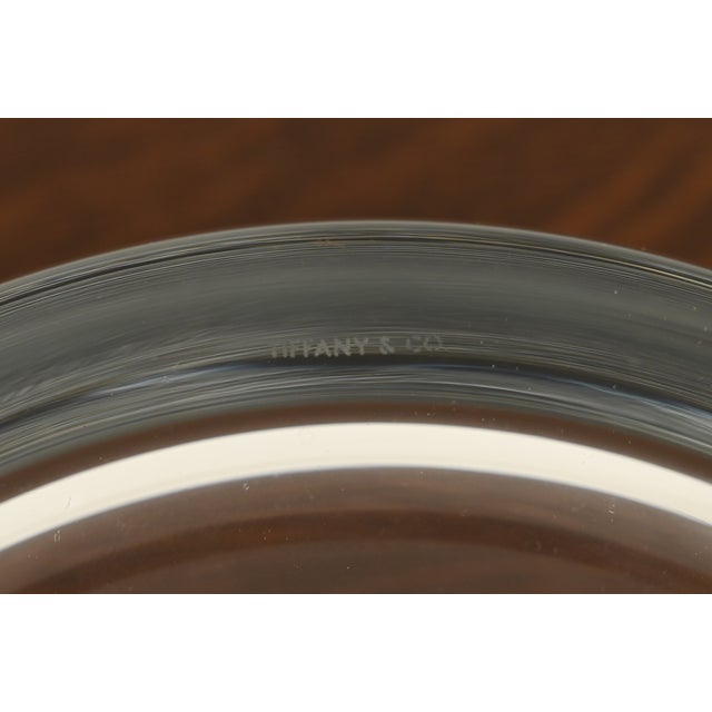 Late 20th Century Tiffany & Co. Modern Clear Crystal Champagne Ice Bucket With Scrolled Handles For Sale - Image 13 of 15