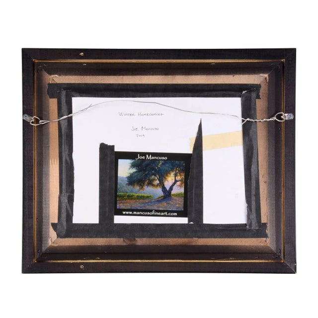 2020s "Winter Homecoming" Joe Mancuso Landscape Oil Pastel Drawing, Framed For Sale - Image 5 of 6