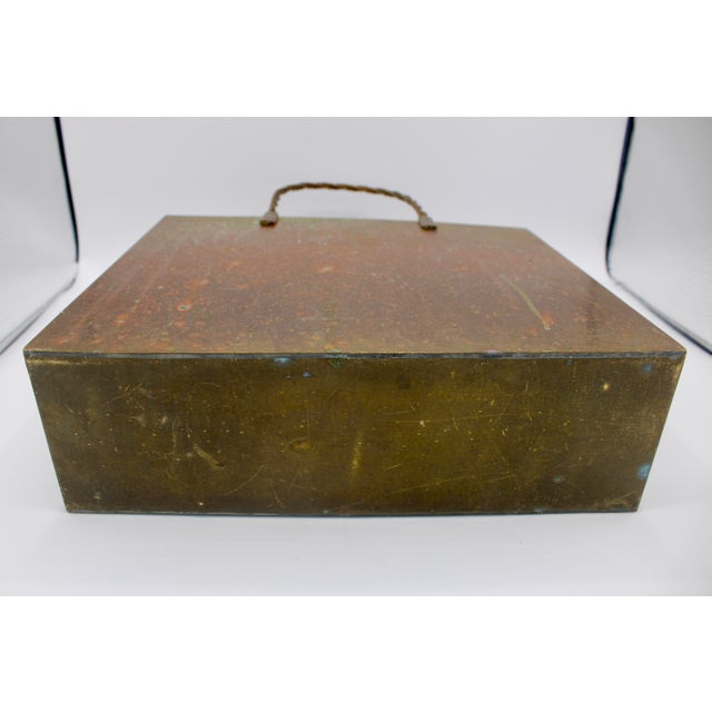 Brass Mid Century Modern Brass Tote Bag Magazine Rack For Sale - Image 8 of 11