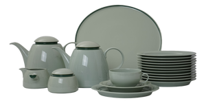 Shape 680 Selecta Decor S-117 in Celadon Green Tea Service by Ernst August Sundermann for Fürstenberg, 1970s, Set of 45