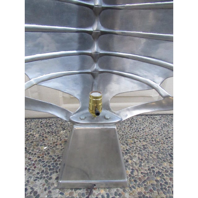 Pair of Arthur Court Aluminum Turtle Shell Lamps For Sale - Image 9 of 18