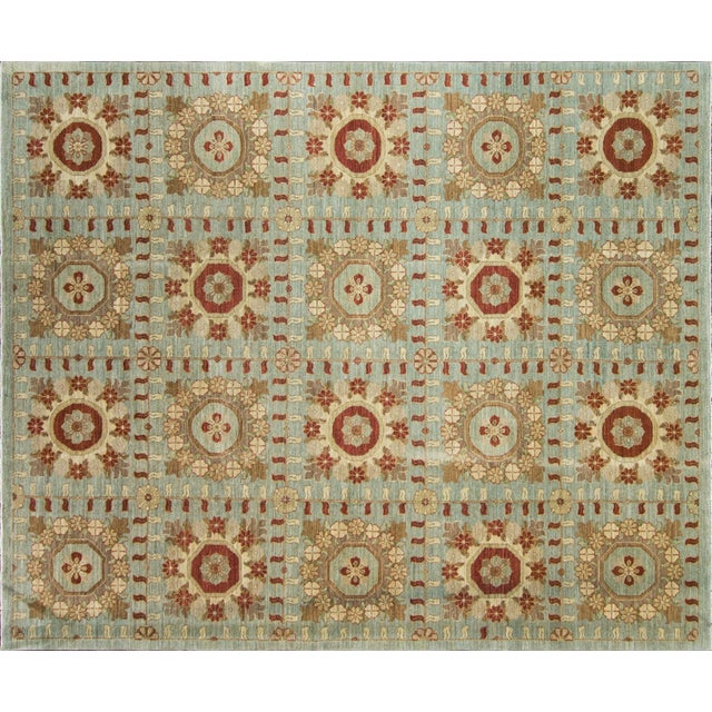 Vintage Savoriness Carpet — Light Pistachu with Sunburst Panel Design This exquisite vintage Savoriness carpet from...