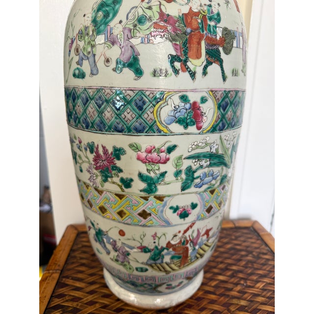 Rose Large 19th Century Famille Rose Chinese Porcelain Urn For Sale - Image 8 of 8