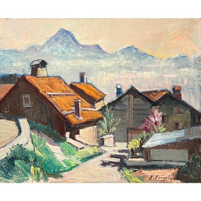 Ernest Voegeli, Backlight at Huémoz, Oil on Canvas For Sale - Image 10 of 10