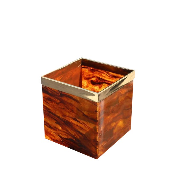 Faux Tortoise and Brass Portable Bar from Dior, Italy, 1970s For Sale