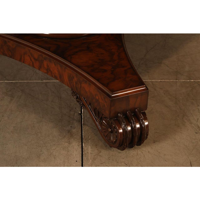 Custom Regency Style Burl Walnut Double Pedestal 12' Dining Table For Sale - Image 10 of 18