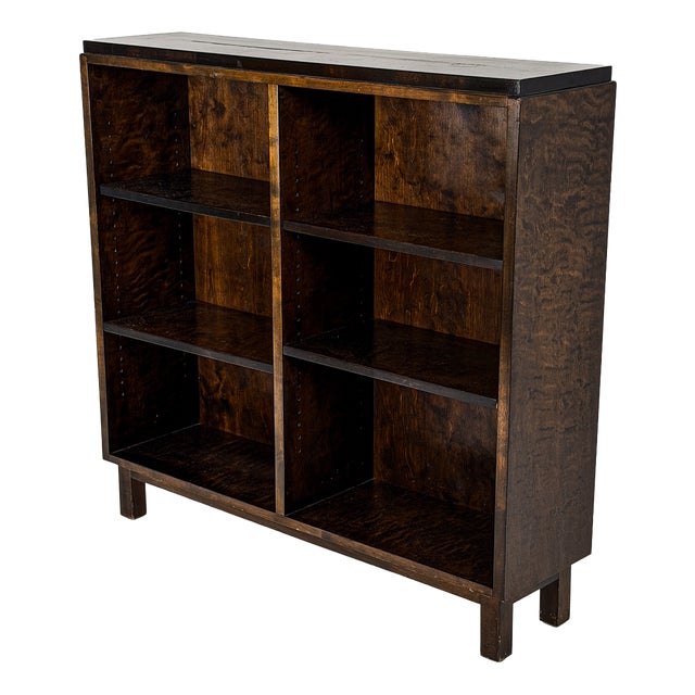 Swedish Grace Stained Flame Birch Bookcase, Sweden, 1920s For Sale