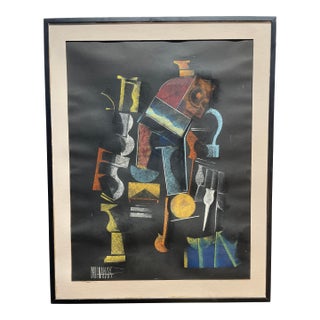 1960s Paul Nabb Original Painting Mid-Century Modern For Sale