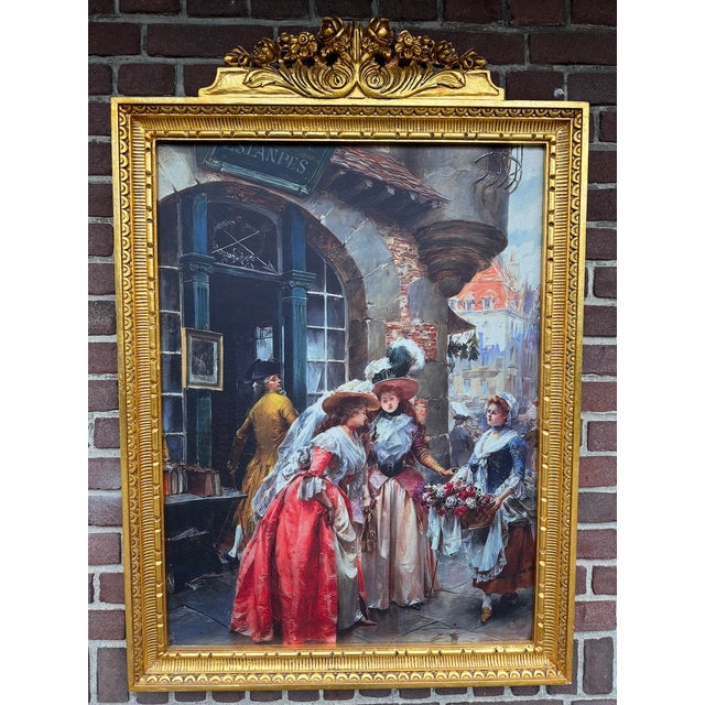 Vintage French Parisian Gold Wood Fabric Wall Art - 1 Pc For Sale - Image 13 of 13