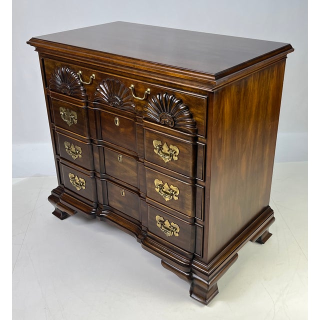 Brown Vintage Chippendale Style Block-Front Solid Cherry Bachelor's Chest by Harden For Sale - Image 8 of 18