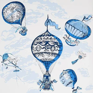 Schumacher Balloons Wallpaper in Blue - 9 Yards
