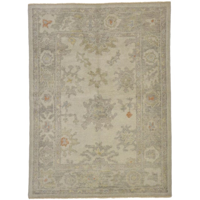 Turkish Oushak Rug - 04'02 X 05'07 For Sale - Image 9 of 9