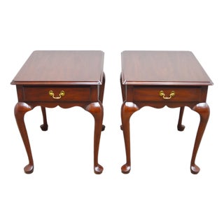 Henkel Harris Mahogany Side Tables a Pair For Sale