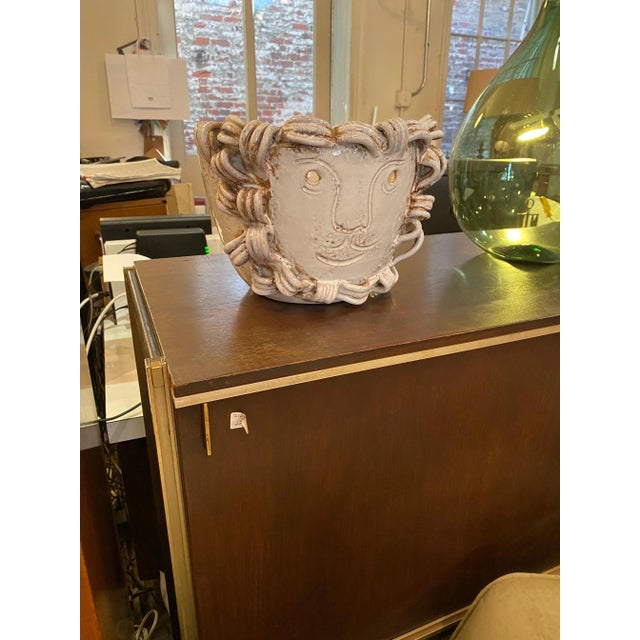 Ceramic Rosenthal-Netter Italian Ceramic Lion Planter For Sale - Image 7 of 9