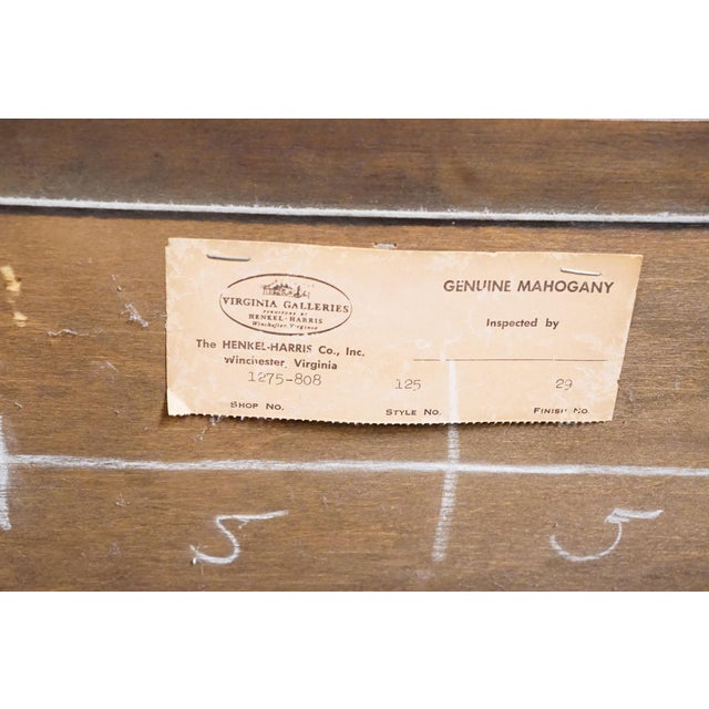 Henkel Harris Virginia Galleries Solid Mahogany Traditional Style 52" Mirror 1275-808 For Sale In Kansas City - Image 6 of 6
