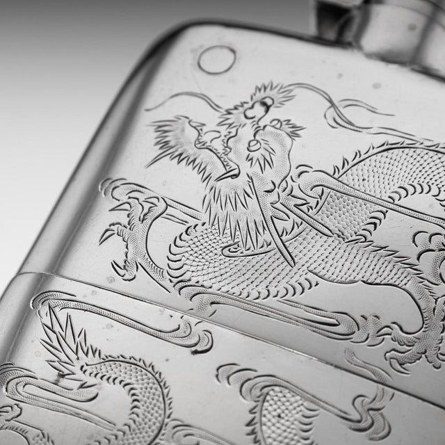 Chinese Silver Hip Flask, Canton, 1920s For Sale - Image 9 of 13