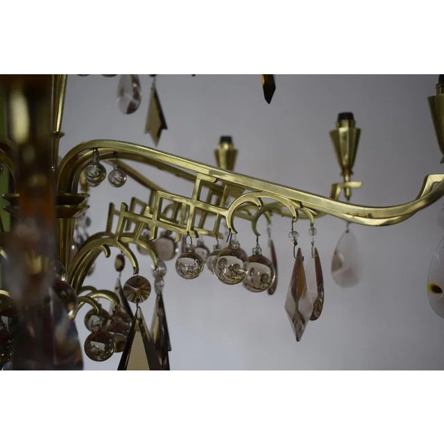 Art Deco Chandelier from Maison Baguès, 1940s For Sale - Image 10 of 13