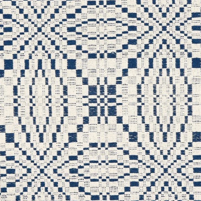 Modern Sample - Schumacher Francestown Coverlet Fabric in Navy For Sale - Image 3 of 5