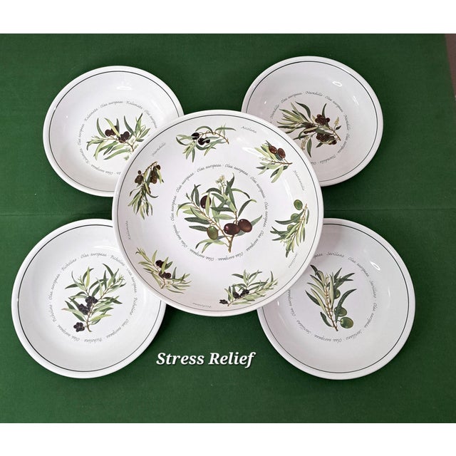 Mediterranean Mediterranean Williams Sonoma Olea Europaea Botanical Olive Serving Bowl Set - 5 Pieces For Sale - Image 3 of 14