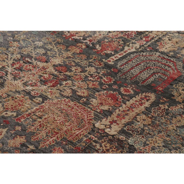 Textile Rug & Kilim’s Modern Persian Style Rug in Blue With Colorful Tree of Life For Sale - Image 7 of 9