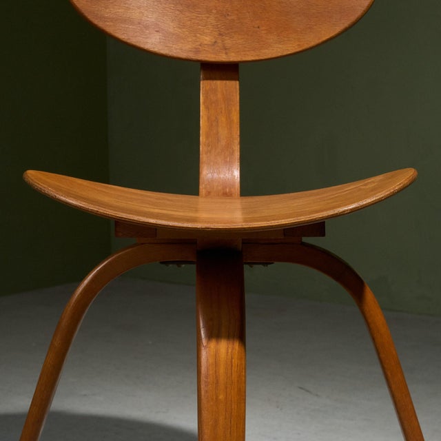 Bow-Wood No. 03 Side Chair by Kwok Hoi Chan for Hugues Steiner, France, Late 1940s For Sale - Image 9 of 12