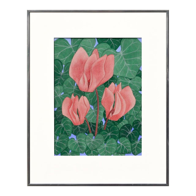 Vintage Coral Cyclamen by Barbara Gibson For Sale
