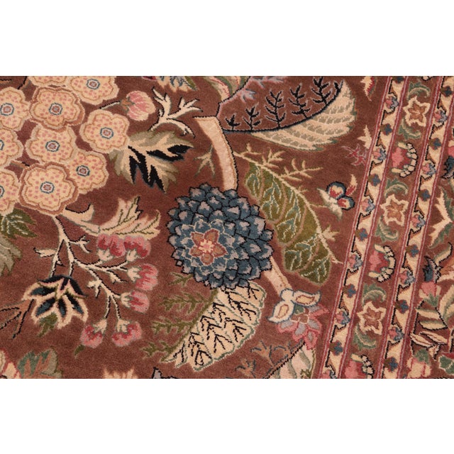 1990s Shabby Chic Nagi Pak-Persian Brown/Blue Wool Rug - 8'2'' X 10'4'' For Sale - Image 5 of 9