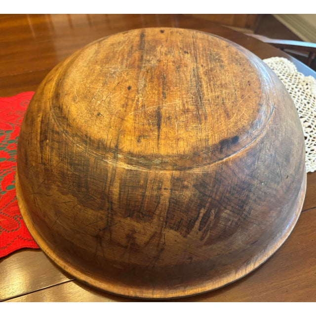 American Vintage Dough Bowl and Ladle For Sale - Image 3 of 6