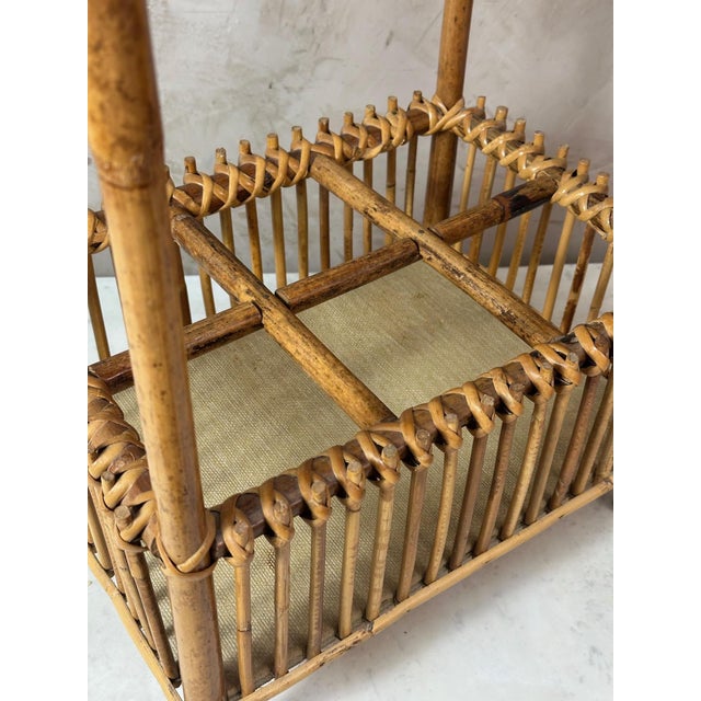 1960s Vintage Rattan Bottle Holder, 1960 For Sale - Image 5 of 11