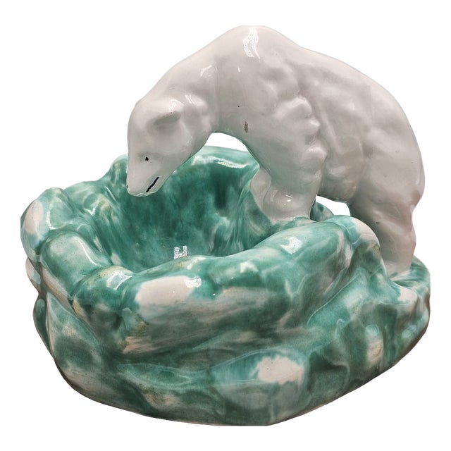 Art Deco Porcelain Plate Bear by Ditmar Urbach, Czechoslovakia, 1930s For Sale