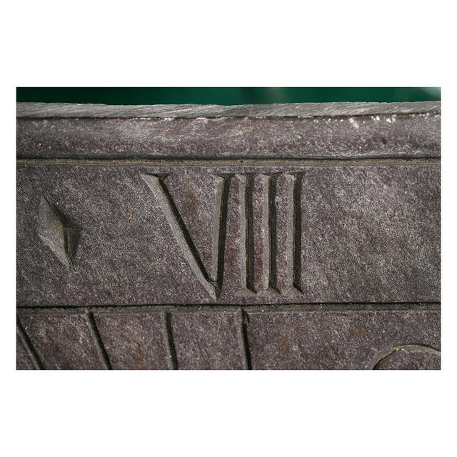Cast Iron Table with Sundial Slate Engraved For Sale - Image 6 of 7