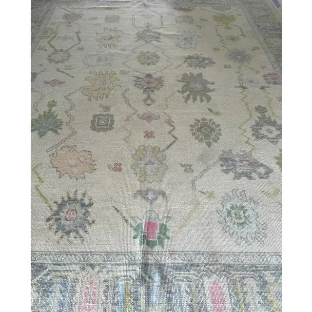 Not Yet Made - Made To Order Modern Handknotted Oushak Rug in Poppy Pink, Lavender & Sky Blue, 12' x 15' For Sale - Image 5 of 7