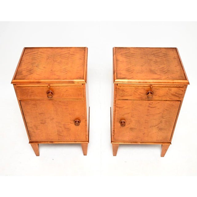 Vintage Swedish Satin Birch Bedside Cabinets, 1950s, Set of 2 For Sale - Image 9 of 14