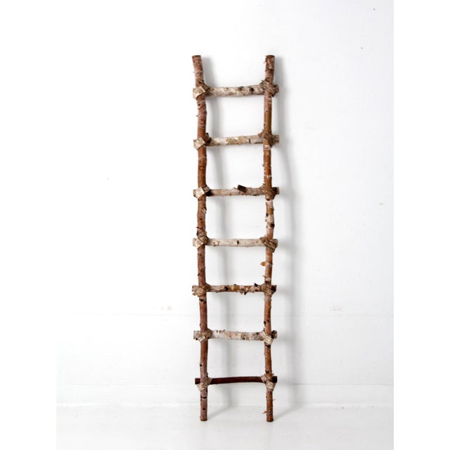 Vintage Rustic Birch Ladder For Sale - Image 11 of 12