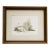 Late 20th Century Art Print Landscape of Old Farm House in Snow With Wreath on Door For Sale