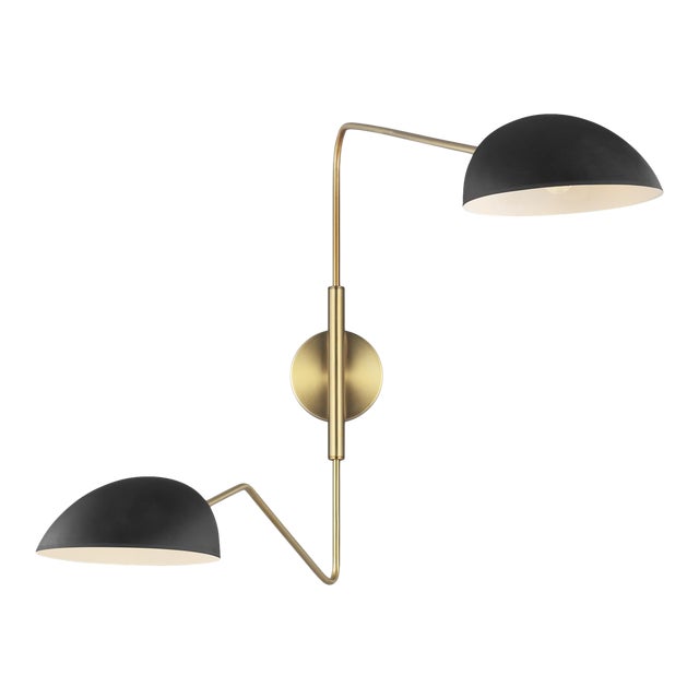 Ellen DeGeneres by Visual Comfort Studio Jane Double Task Sconce, Black For Sale