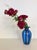 Made in Italy, 1980s. This wonderful vase is made with two-colored Murano hand-blown glass canes and avventurine. It is a...