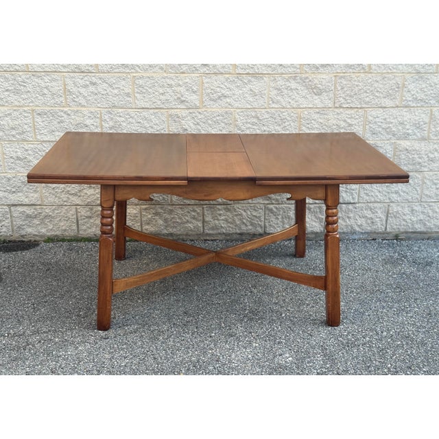 Cushman of Vermont Vintage Cushman Style Solid Wood Maple Drop-Leaf Dining Table & 6 Chairs Set For Sale - Image 4 of 12