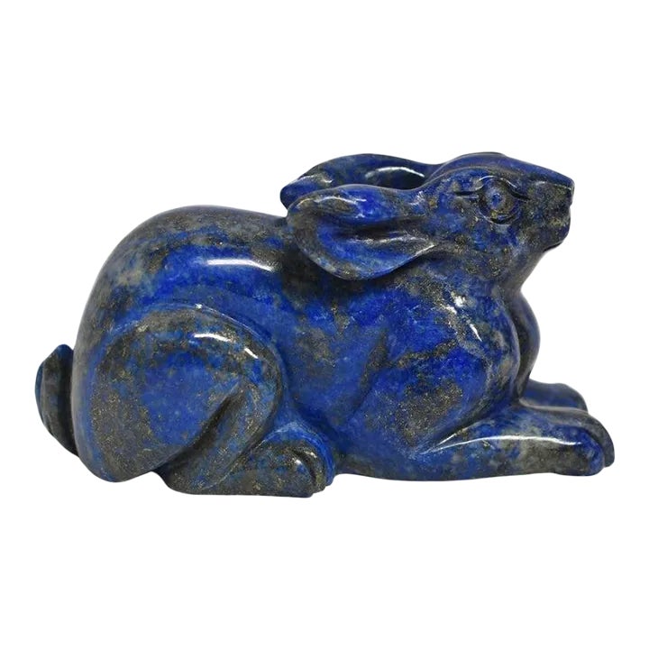 Lapis Lazuli Rabbit Paperweight | Chairish
