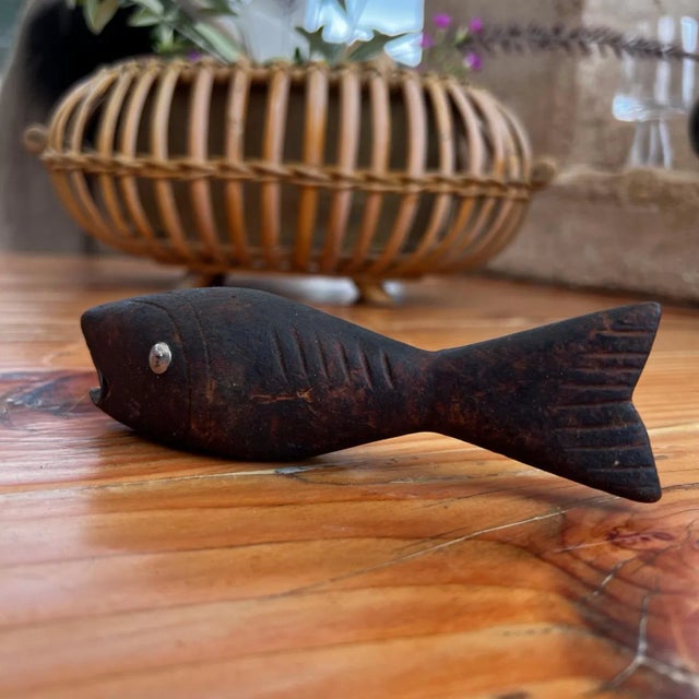1960s Modernist Fish Handcrafted Wood Bottle Opener Mexico For Sale - Image 10 of 10