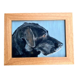 Contemporary Labrador Small Dog Print by Judy Henn Tabletop Wood Frame For Sale