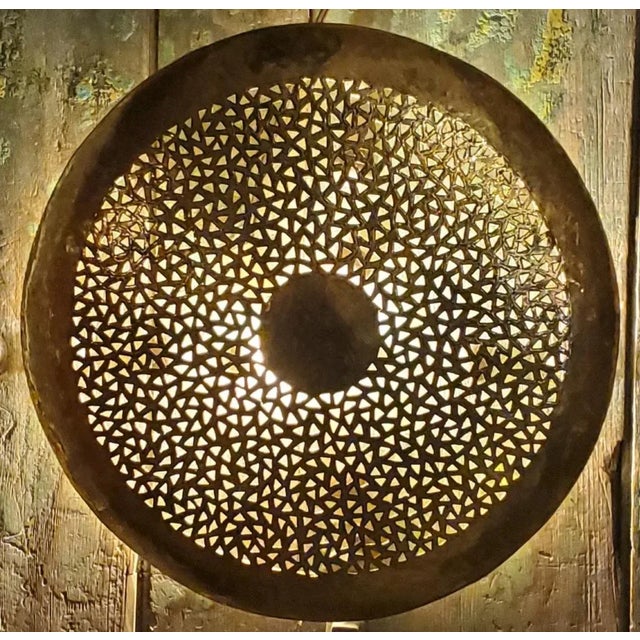 Moroccan Moroccan Pure Copper Wall Sconce Shade, Small Size For Sale - Image 3 of 7