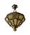 1920s Ceiling Light Antique With Curved Art Glass For Sale - Image 5 of 5