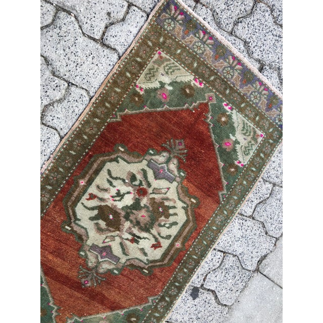 1960s Bohemian Handmade Small Rug For Sale - Image 4 of 6