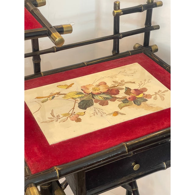 Napoleon Iii, Ebonized Bamboo Vanity, France, c.1890 For Sale - Image 9 of 13