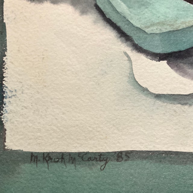 Contemporary 1980’s Original Onions Still Life Watercolor Painting Signed For Sale - Image 3 of 4
