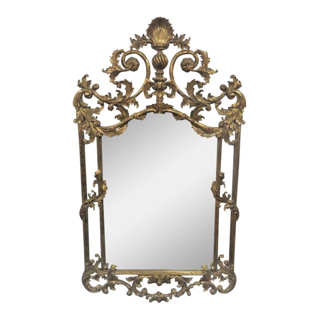 19th Century Italian Wood Gold Gilt Carved Mirror For Sale