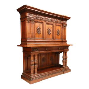 Early 1900s Antique Italian Renaissance Revival Walnut With Foliate, Sideboard!!